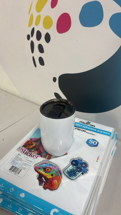 Vaso ovalado blanco 300ml - acero - sublimable y grabado láser 🇨🇴