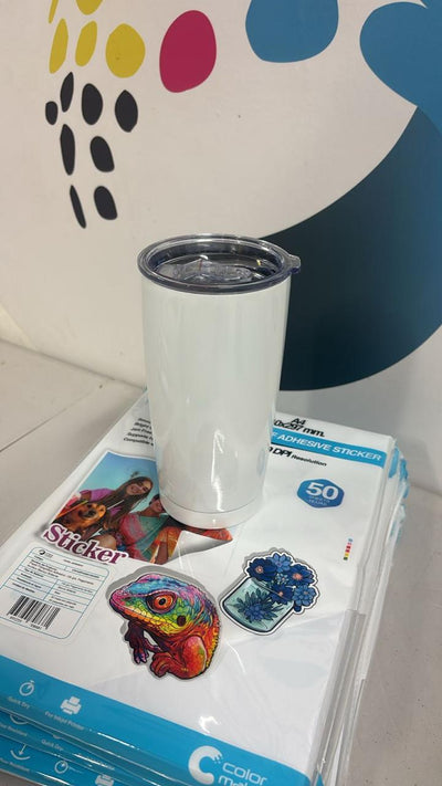 Termo doble pared blanco 20oz - acero - sublimable y grabado láser 🇨🇴