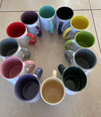 Tazas AAA COLOR MAKE con color interno y aza 🇨🇴 11oz - CAJA X 36
