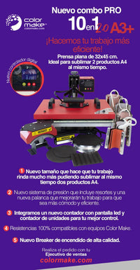COMBO 10 EN 1  CON PLANCHA DE 32 x 45 LINEA 2.0 - 110 V.