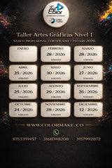 TALLER  DE ARTES GRAFICAS - SUBLIMACION - ESTAMPADO - DTF -   28 de FEBRERO- COLOR MAKE NIVEL 1 BASICO PROFESIONAL - CERTIFICADO 2026