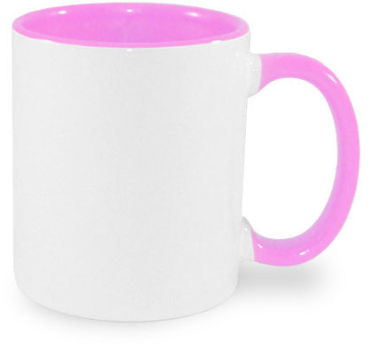 Taza de color interno y asa de color rosa 11 oz – Un toque sútil